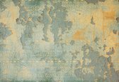 Fotobehang Distressed Wall Texture Blue Yellow | XL - 208cm x 146cm | 130g/m2 Vlies