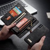 Zwarte multifunctioneel wallet hoesje iPhone 10 echt Split leer