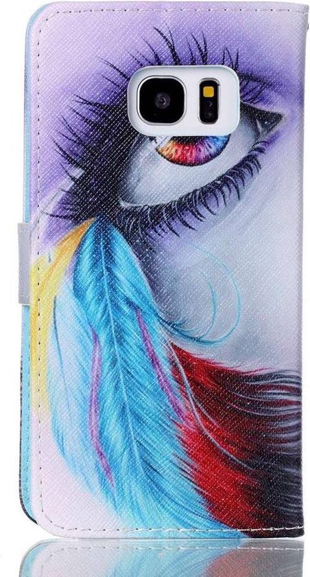 Opgemaakt oog met kleuren Samsung Galaxy S7 Edge Portemonnee hoesje |  bol.com