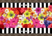 Fotobehang Floral Stripes | XXL - 206cm x 275cm | 130g/m2 Vlies
