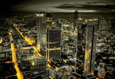 Fotobehang City Frankfurt Skyline Night Lights | XXL - 312cm x 219cm | 130g/m2 Vlies