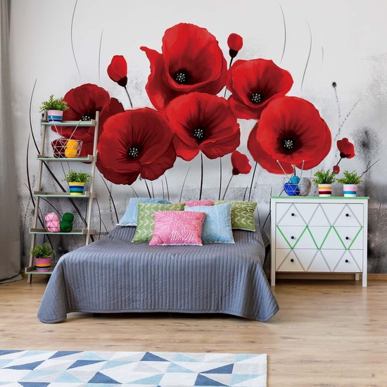 Papier peint photo Fleurs Coquelicots Nature | XXXL - 416 cm x 254 cm | Polaire 130g / m2