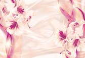 Fotobehang Floral Lilies Abstract Modern | XL - 208cm x 146cm | 130g/m2 Vlies