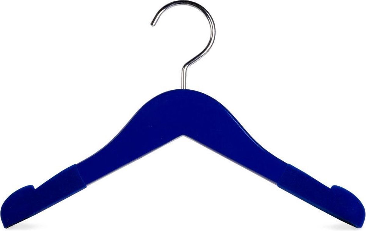 YourHanger Kids velvet blauwe kledinghangers - 2 stuks