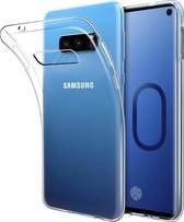 Ultra thin Samsung Galaxy S10e case + gratis glazen Screenprotector Silicone - transparant