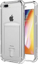 geschikt voor Apple iPhone 7 Plus Shock case met pashouder + gratis glazen Screenprotector