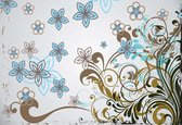 Fotobehang Floral Pattern  | DEUR - 211cm x 90cm | 130g/m2 Vlies