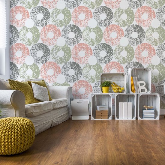 Papier peint Motif de cercle | VEA - 206 cm x 275 cm | Polaire 130gr / m2