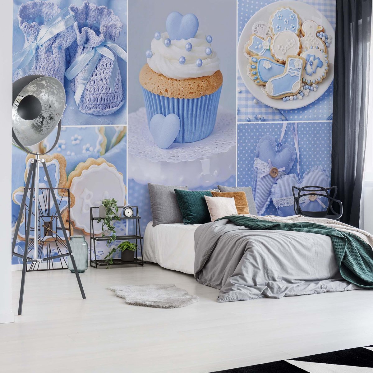 Fotobehang Blue Baby Things | VEA - 206cm x 275cm | 130gr/m2 Vlies