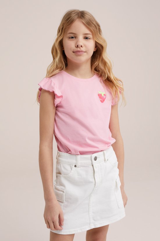 WE Fashion Meisjes T-shirt met embroidery