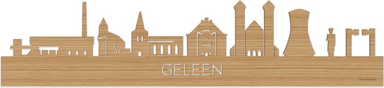 Skyline Geleen Bamboe hout - 80 cm - Woondecoratie - Wanddecoratie - Meer steden beschikbaar - Woonkamer idee - City Art - Steden kunst - Cadeau voor hem - Cadeau voor haar - Jubileum - Trouwerij - WoodWideCities