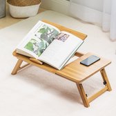 Multifunctionele Bamboe Tafel - Perfect als Laptopstandaard, Tekentafel en Ontbijtblad- Opvouwbaar en Verstelbaar voor Optimaal Comfort Thuis