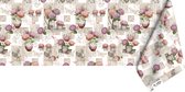 Raved Tafelzeil Hortensia  140 cm x  240 cm - Roze - PVC - Afwasbaar