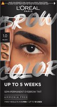 L'Oréal Paris Brow Color wenkbrauwverf - getinte wenkbrauwen tot wel 5 weken* - resultaten na 5 min. - 1.0 Black - 30 ml