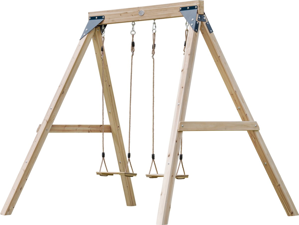 AXI Yuna Dubbele houten Schommel Bruin - FSC hout - Vrijstaande schommelset met 2 houten schommelzitjes - Schommelset voor kinderen - 10 jaar Garantie — afbeelding 2
