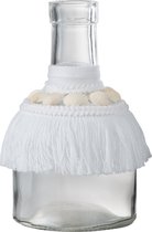 J-Line Vase Coquillages Verre Textile Blanc Medium