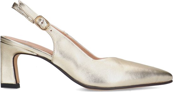 Manfield - Dames - Gouden leren slingback pumps - Maat 36