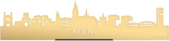 Standing Skyline Köln Goud Metallic - 60 cm - Woondecoratie design - Decoratie om neer te zetten en om op te hangen - Meer steden beschikbaar - Cadeau voor hem - Cadeau voor haar - Jubileum - Verjaardag - Housewarming - Interieur - WoodWideCities