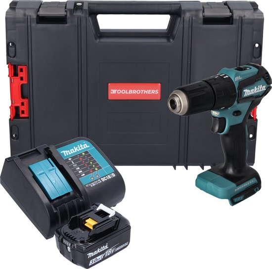 Makita DHP 483 SF1J-R accu-klopboormachine 18 V 40 Nm + 1x accu 3,0 Ah + oplader + RHINO