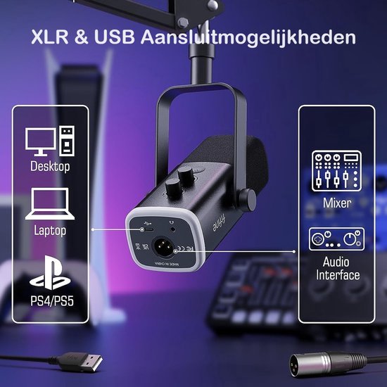 FIFINE - Starter Pack 2.0 - AM8T & SC3 - Podcast Starter Pack - Gaming Streaming - Microphone USB RVB avec perche - Streaming Deck - DJ Mixer