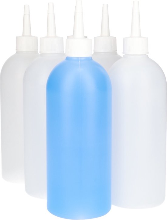 3 Stuks PEHD Doseerfles Met Dubbele Hals – 1L + 100ml En 2x 100ml + 5ml, Met Siliconen Trechter, Voor Olie En Chemicaliën