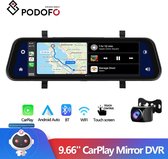 Caméra de tableau de bord MiShar - Carplay 4K - Moniteur miroir - Android Auto - Navigation - Dashcam - Caméra de voiture avec carte mémoire 32G