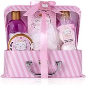 Princess Kitty cadeauset voor meisjes & vrouwen - 7-delige doucheset met bubbelbad, bad bommen, douchegel, bodylotion & meer