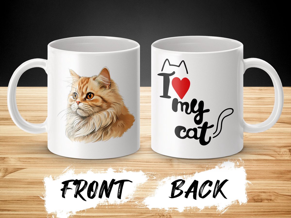 Mok British Longhair cat - kat - I love my cat - cat lovers - katten