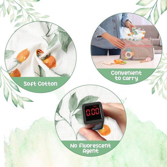Borstvoedingsdeken voor borstvoeding, verstelbare borstvoedingponcho zacht katoen ademend baby autostoelhoes borstvoedingsschort voor moeder baby pasgeborenen outdoor benodigdheden (fruitblad) van $ — afbeelding 3
