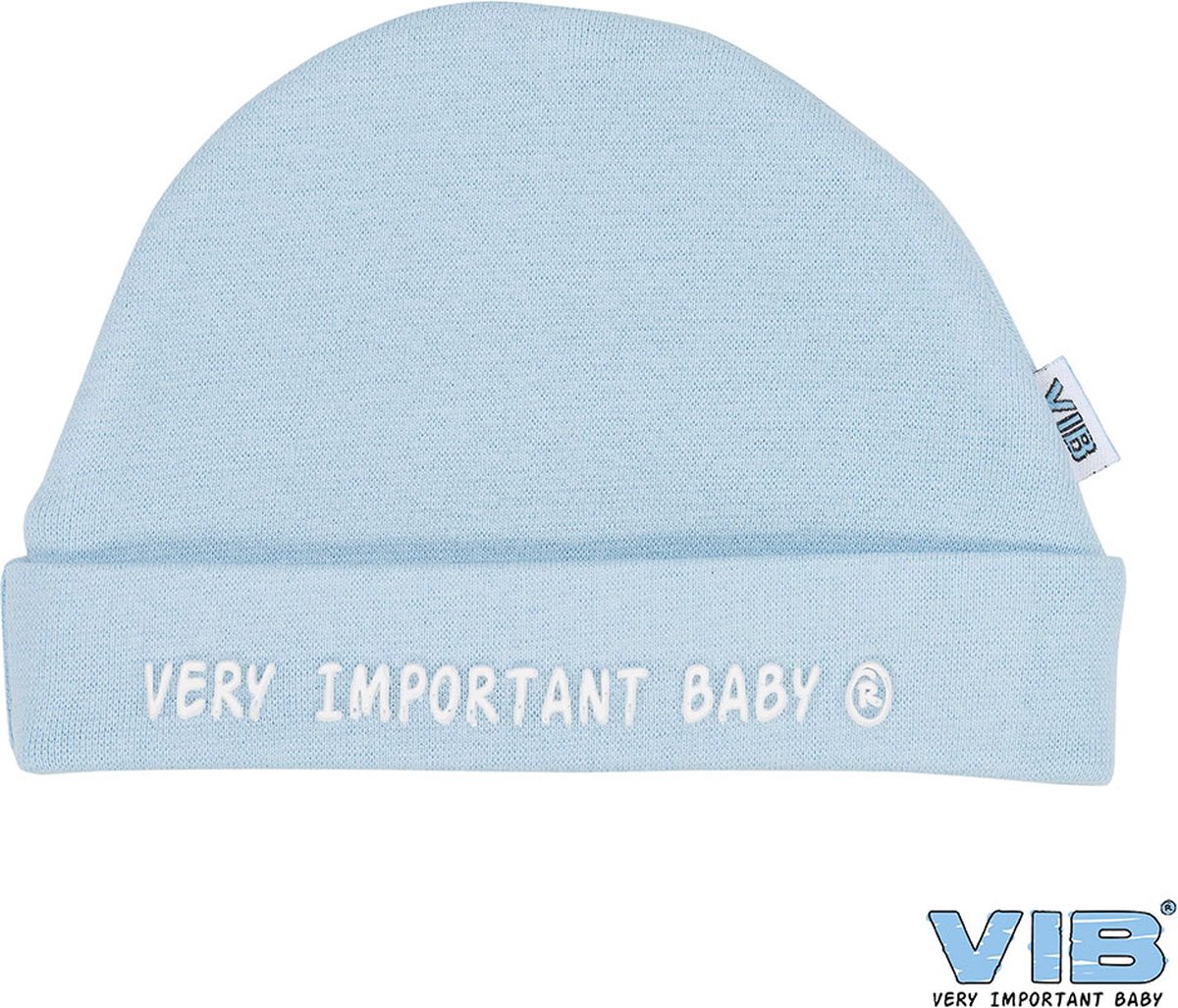 VIB® - Muts rond - Very Important Baby (Blauw) - Babykleertjes - Baby cadeau