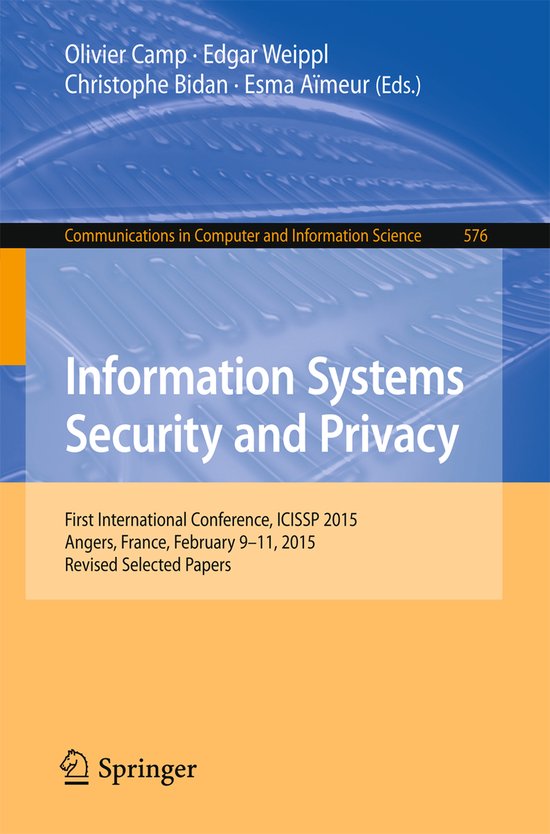 Information Systems Security and Privacy - cover