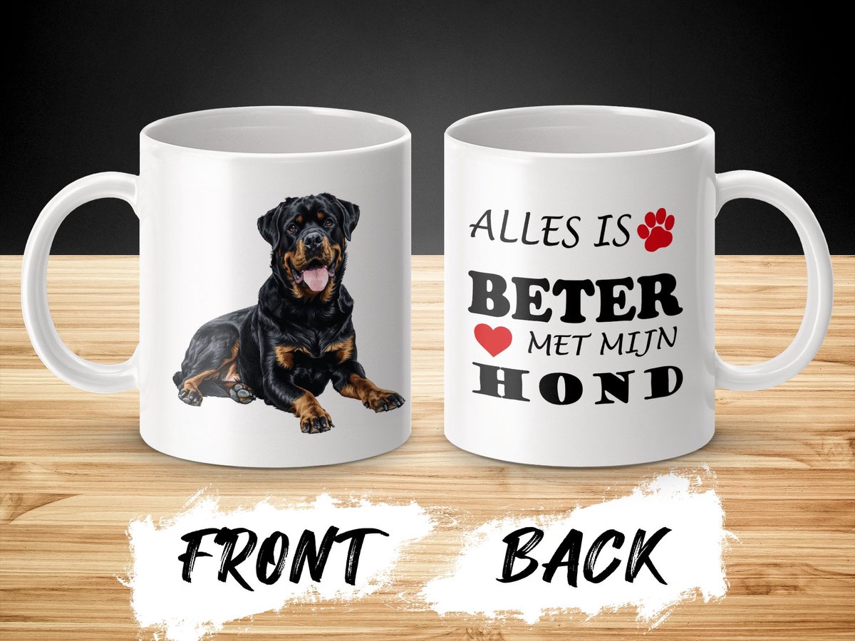 Mok Rottweiler Alles is beter met mijn hond - dog - doglover