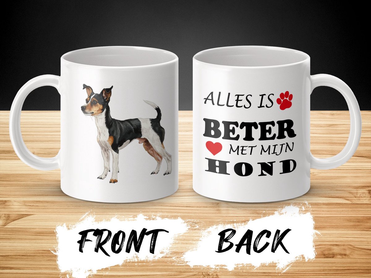 Mok Toy Fox Terrier Alles is beter met mijn hond - dog - doglover