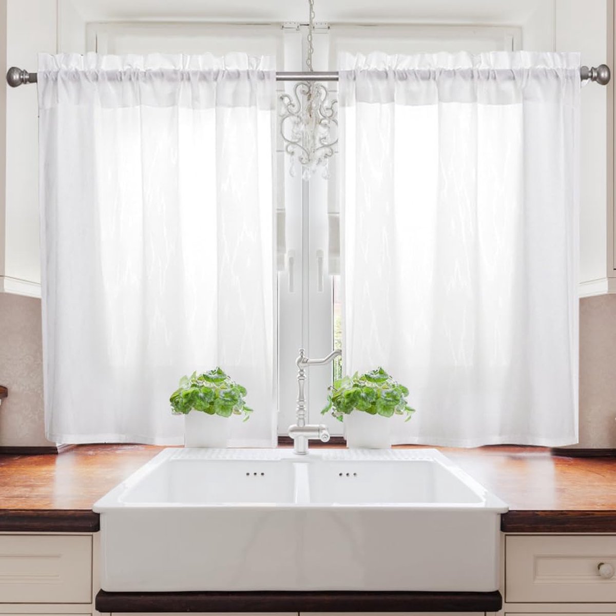 TOPICK Glasgordijnen, vitrage, linnen, bistrogordijnen, vlas, halftransparant, lichtfiltering, modern, voor woonkamer of keuken, landelijke stijl, kleine ramen, set van 2, 65 x 115 cm, natuurlijk TOPICK Glasgordijnen, vitrage, linnen, bistrogordijnen, vlas, halftransparant, lichtfiltering, modern, voor woonkamer of keuken, landelijke stijl, kleine ramen, set van 2, 65 x 115 cm, natuurlijk