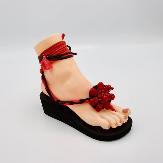 Bandajanas Quickies Lady In Red Maat 43 | Eco-Friendly | Zomerslipper | Met Hak | Style it Your Way
