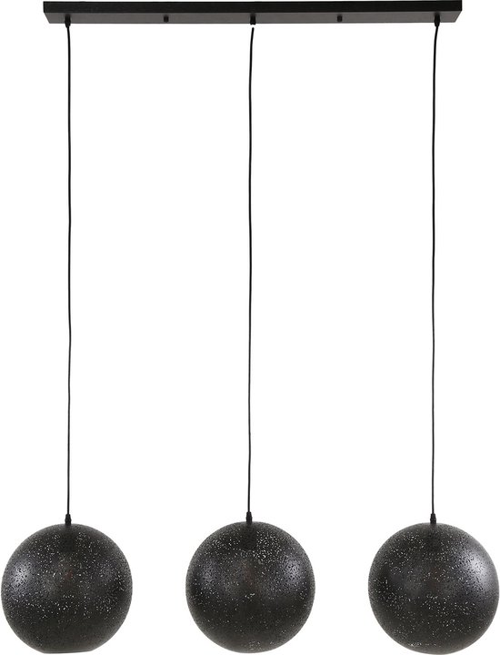 Moderne hanglamp Artic zwart | 3 lichts | Ø 30 cm | 115x30x150 cm | eetkamer / woonkamer | zwarte hangverlichting | design lamp