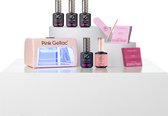 Pink Gellac - Gel polish - Peel off starter set - Vernis à ongles gel avec lampe LED - 5 pièces