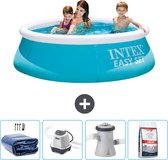 Intex Rond Opblaasbaar Easy Set Zwembad - 183 x 51 cm - Blauw - Inclusief Solarzeil - Zoutwatersysteem - Zwembadfilterpomp - Zwembadzout