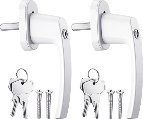 Poignée de fenêtre en aluminium 2X, poignée de fenêtre de sécurité verrouillable, serrure de fenêtre, sécurité enfant, poignée de porte de balcon Windows à clé identique