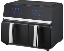 Nexxt Digitale Dubbele Airfryer XXL - Heteluchtfriteuse met Touchscreen – Inhoud 5,5 + 3,5 Liter – 8 Kookprogramma's - Zwart Nexxt Digitale Dubbele Airfryer XXL - Heteluchtfriteuse met Touchscreen – Inhoud 5,5 + 3,5 Liter – 8 Kookprogramma's - Zwart