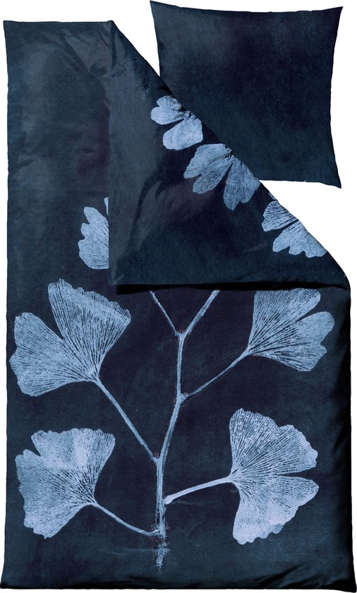 Södahl organic Ginkgo Beddengoed 135 x 200 cm Dark Blue