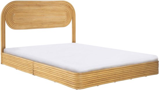 Bed – 140 x 190 cm – Rotan – Naturelkleur – FARENI L 150 cm x H 100 cm x D 200 cm