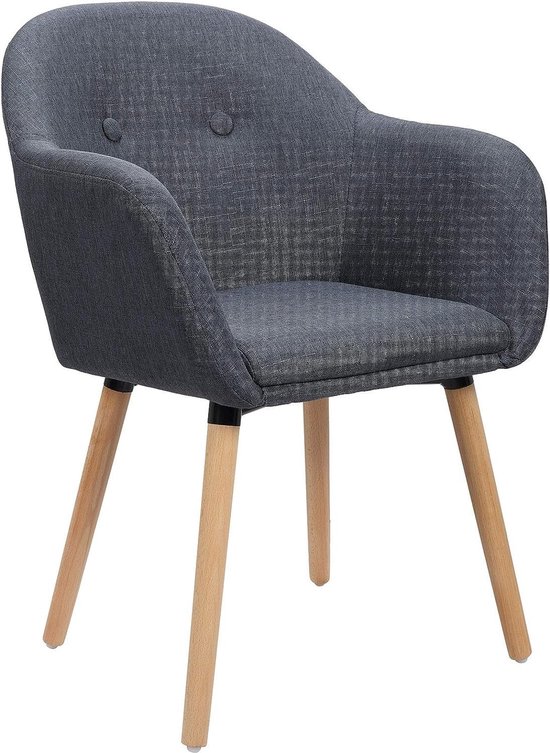 Rootz Ergonomische stoel - Bureaustoel - Loungestoel - Comfortabele linnen bekleding - Duurzame massief houten poten - Veelzijdig ontwerp - 40 cm x 40 cm x 82 cm