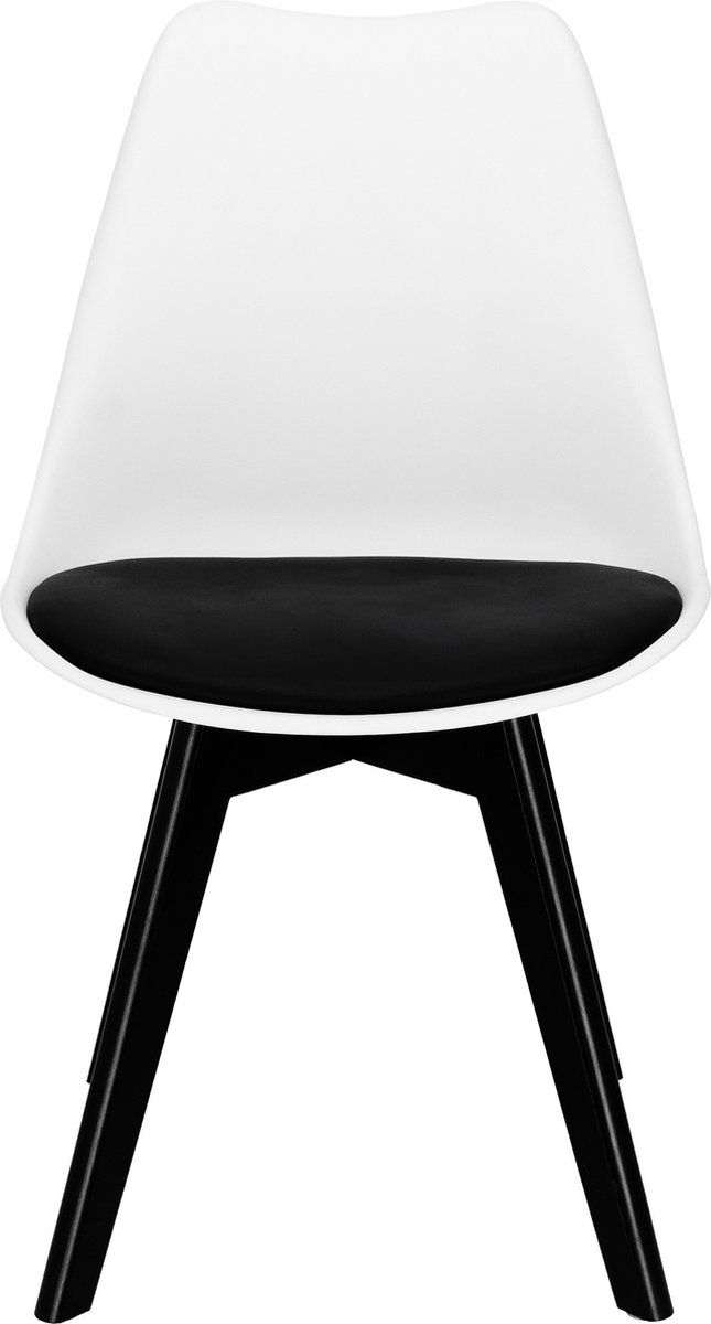 Springos Scandinavische Stoel - Fluwelen - Metaal - Woonkamer - Keuken - Eetkamer - Interieur - Zwart - Wit