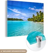 MuchoWow® Glasschilderij 40x30 cm - Schilderij acrylglas - One Foot Island, Aitutaki - Foto op glas - Schilderijen