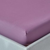 Homescapes Drap-housse uni 140 x 190 cm 100 % coton égyptien 200 fils coloris raisin