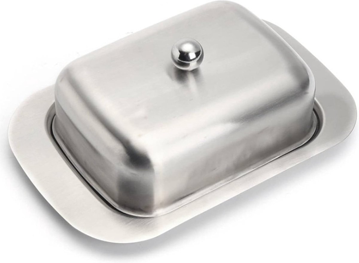 Botervloot roestvrijstalen botervloot roestvrijstalen bedschaal met deksel voor 250 g boter restaurant thuis zilver 12 7 x 19 2 x 7 3 cm