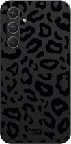 HappyCase Hoesje met leuke Luipaard Zwart Print Geschikt voor Samsung Galaxy A35 | Flexibel TPU | Stijlvolle Back Cover