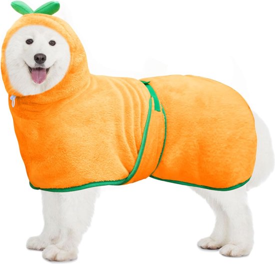 Hondenbadjas - Maat L - Oranje - Badjas Voor Honden - Honden Badjas