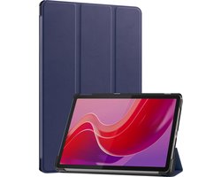Hoes - Geschikt voor Lenovo Tab M11 (11 inch) - Dun & Stevig - Trifold Bookcase - Hard Cover - Hardcover Book Case - Tablet Hoesje - Donkerblauw
